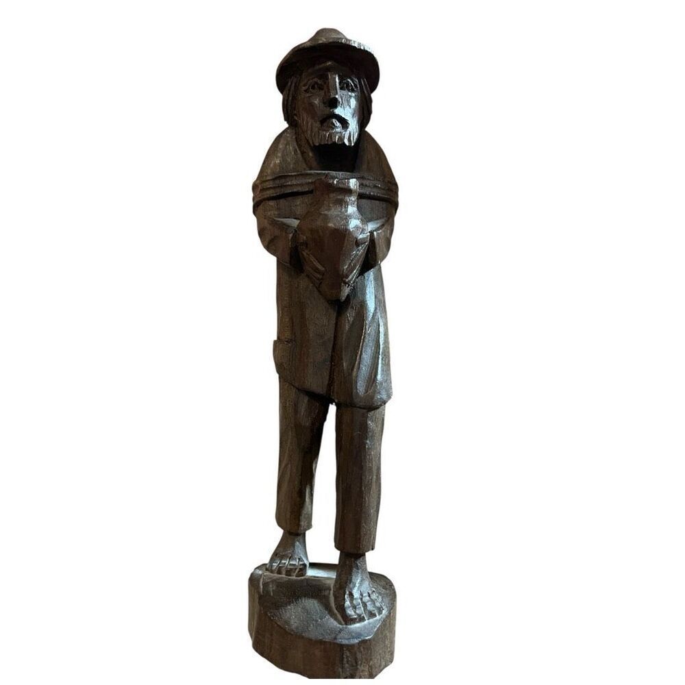 Vintage Wood Hand Carved Man 8”